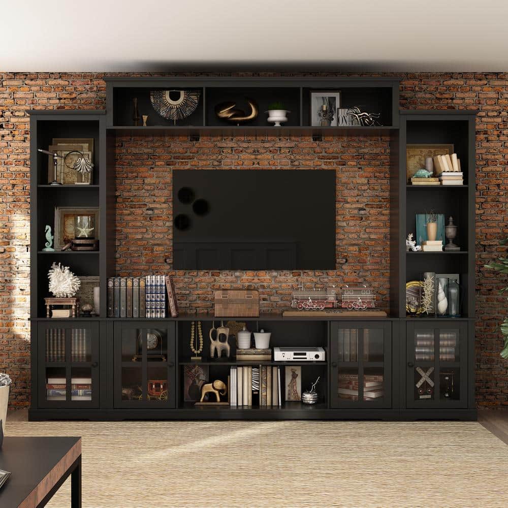 FUFU&GAGA Entertainment Wall Unit with Bridge, Modern FUFU&GAGA Entertainment Wall Unit with Bridge, Modern