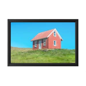 "Red House Modern" by Pierre Leclerc Framed with LED Light Landscape Wall Art 16 in. x 24 in.
