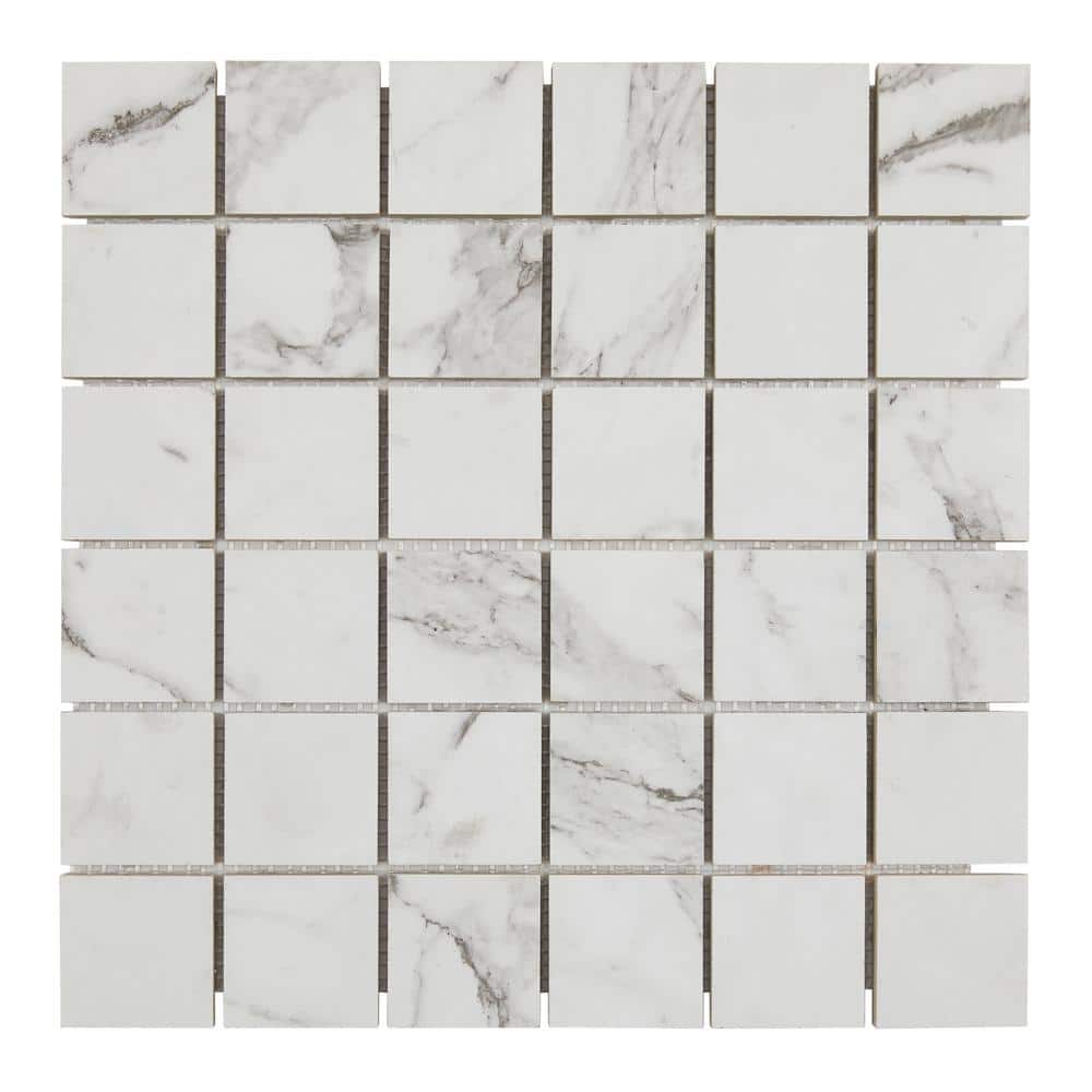 Marble Attache Lavish Pearl Arabesque Matte 4 in. x 4 in. Color Body Porcelain Mosaic Sample Tile price history on PriceWatchPro