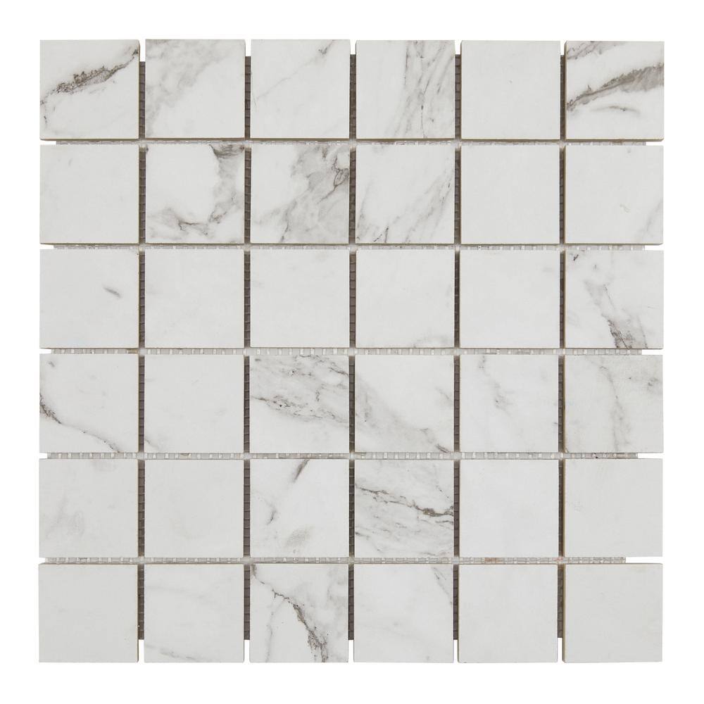 Daltile Marble Attache Lavish Pearl Arabesque Matte 12 In. X 12 In 