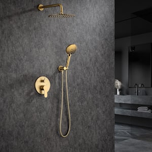 Single Handle 3 -Spray Patterns Shower Faucet 2.5 GPM with Pressure Balance Anti Scald in Brushed Golden