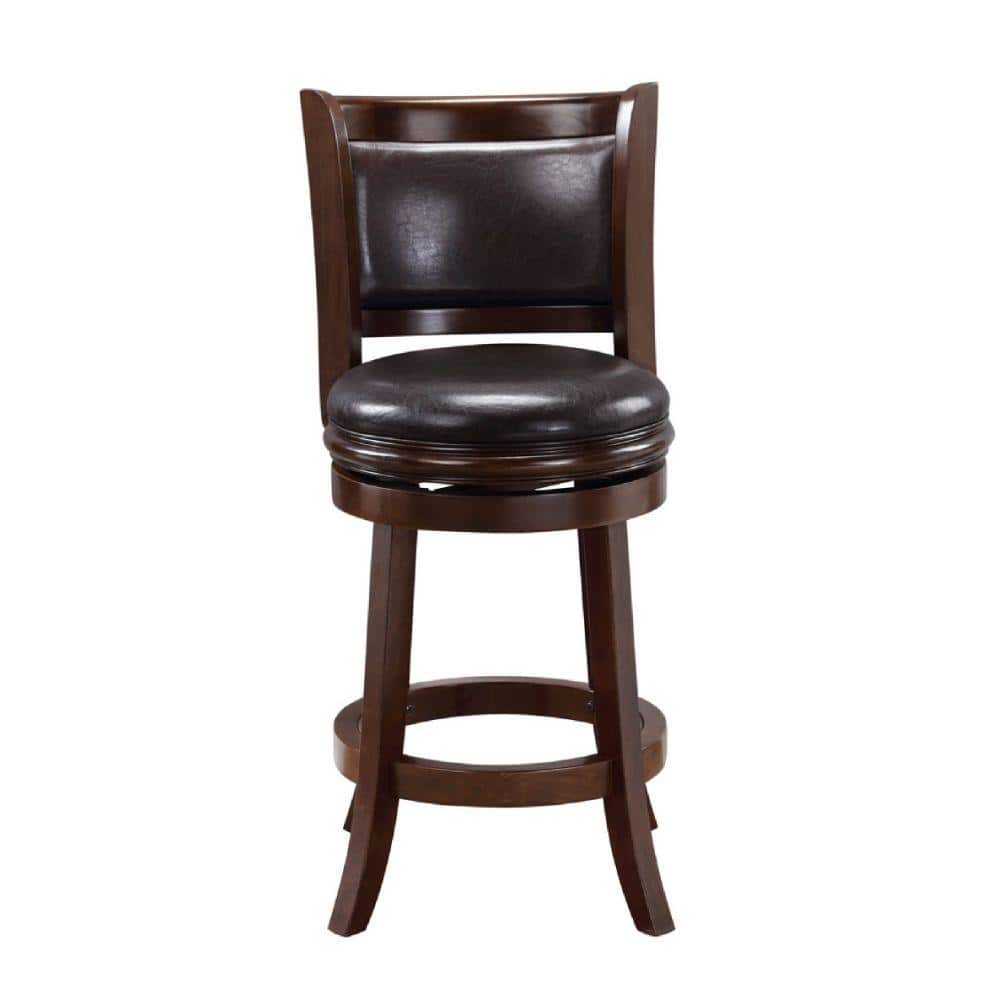 Cappuccino Brown Faux Leather Adjustable Swivel Counter Stool