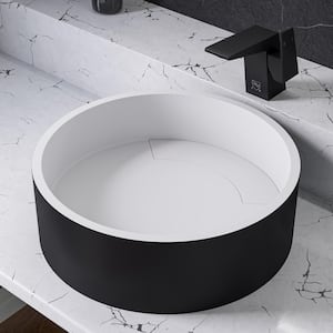 Resin Round Vessel Sink in Black and White