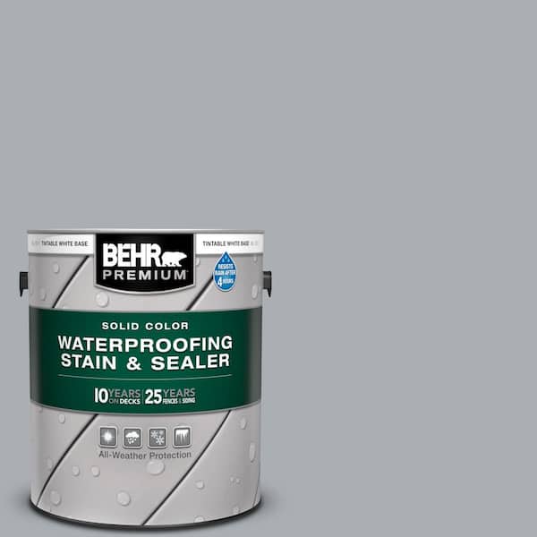BEHR PREMIUM 1 gal. #N500-3 Tin Foil Solid Color Waterproofing Exterior Wood Stain and Sealer