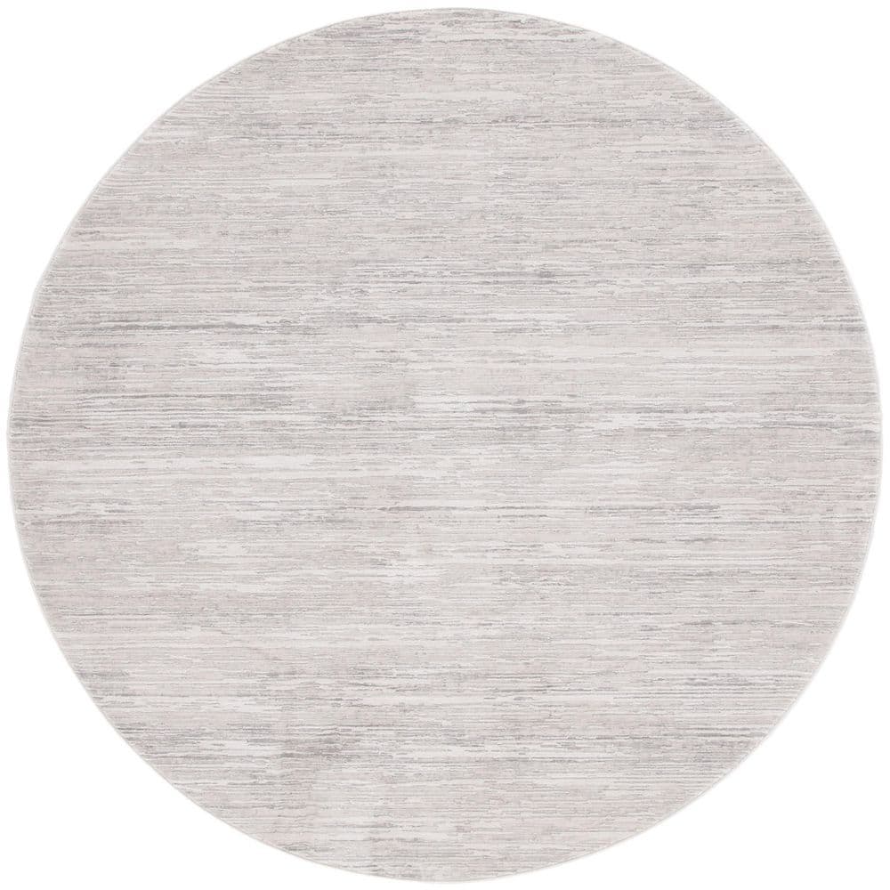 SAFAVIEH Diamond 7 ft. x 7 ft. Beige/Gray Distressed Marle Round Area ...