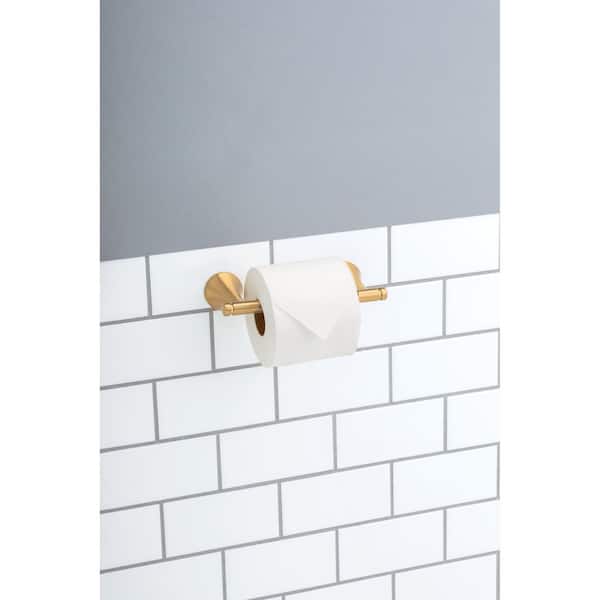 Foundations Design Series Modern Wall Mount Pivoting Toilet Paper Holder in Brushed Gold