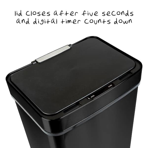 Honey-Can-Do - 13 Gal. Stainless Steel Touchless Sensor Trash Can