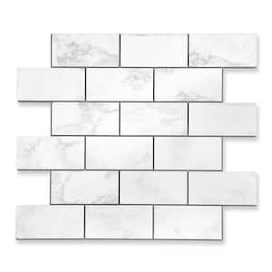 Subway Collection Marble White 12 in. x 12 in. PVC Peel and Stick Tile (5 sq. ft./5-Sheets)