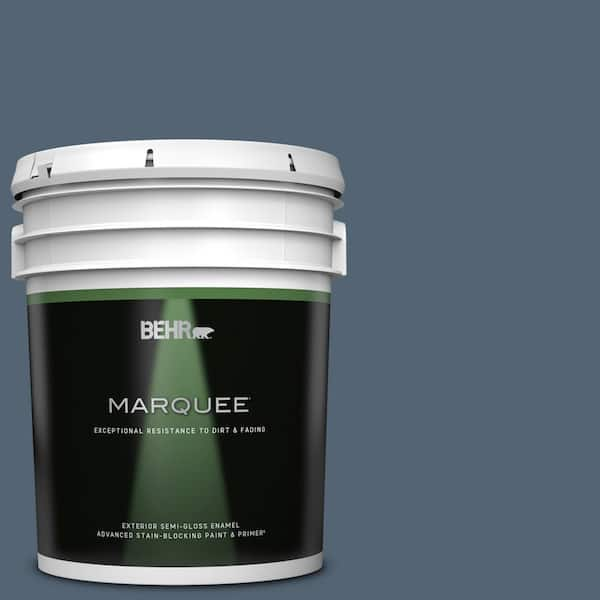 BEHR MARQUEE 5 gal. #T17-17 Midnight Show Semi-Gloss Enamel Exterior Paint & Primer