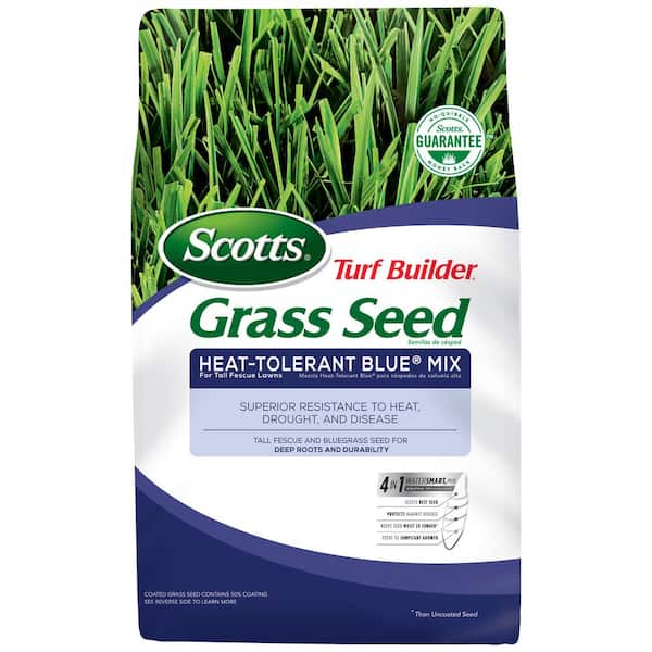 Scotts Turf Builder 20 lbs. Grass Seed Heat-Tolerant Blue Mix for Tall Fescue Lawns for Heat, Drought & Disease Resistance