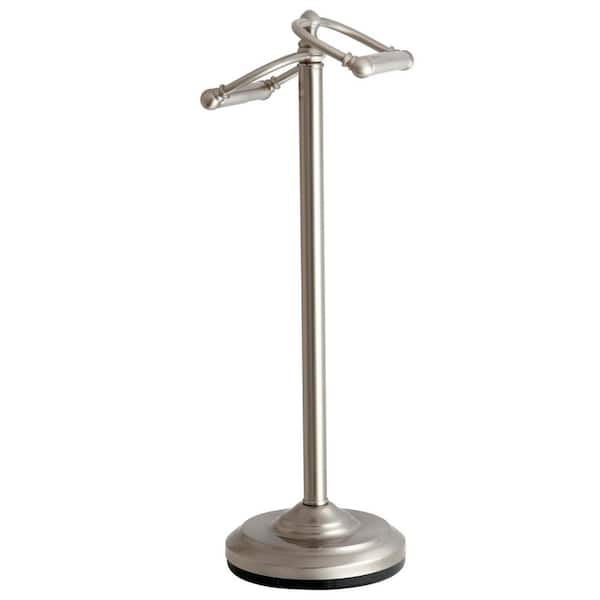 Vintage Freestanding Toilet Paper Holder in Brushed Nickel