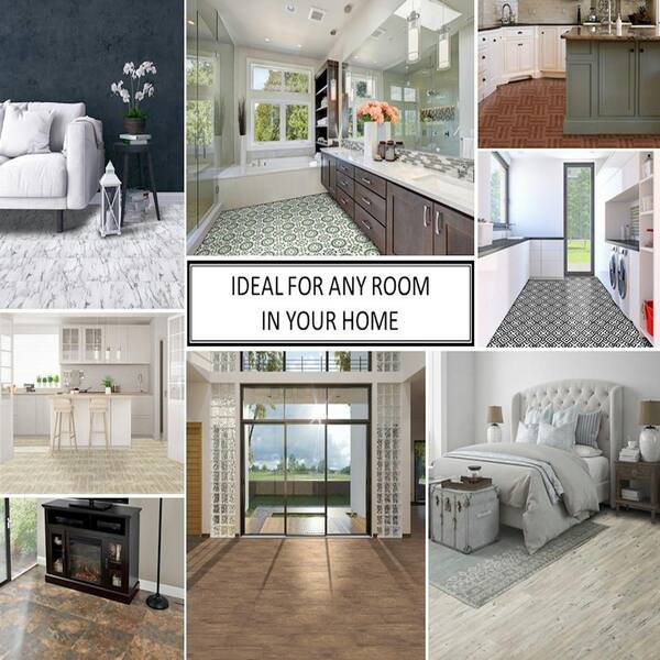 ACHIM Sterling Natural Carrera Marble 12 in. x 12 in. Peel and Stick Vinyl Tile (45 sq. ft. / case)