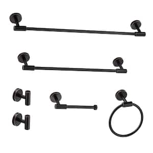 6-Piece Bath Hardware Set 24 and 19 in. with Mounting Hardware in Oil Rubbed Bronze