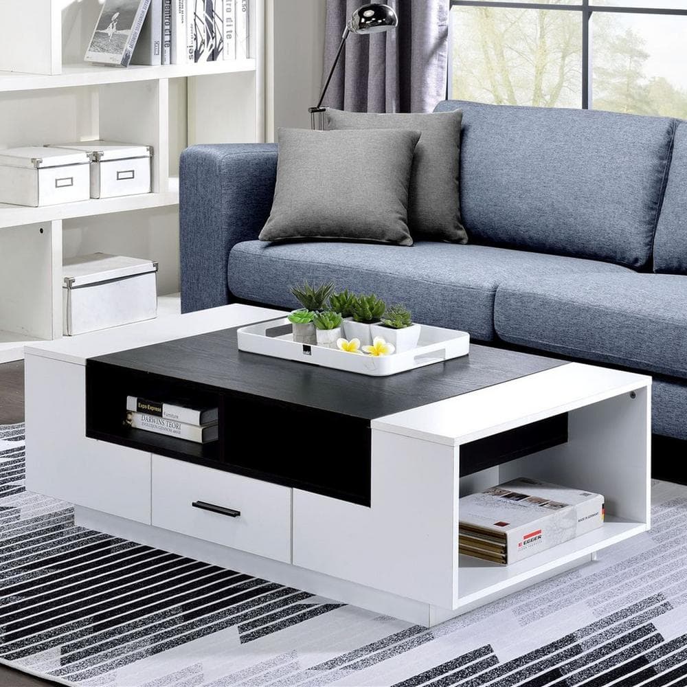 Details about   47" Rectangular Center Table with Storage Drawers 