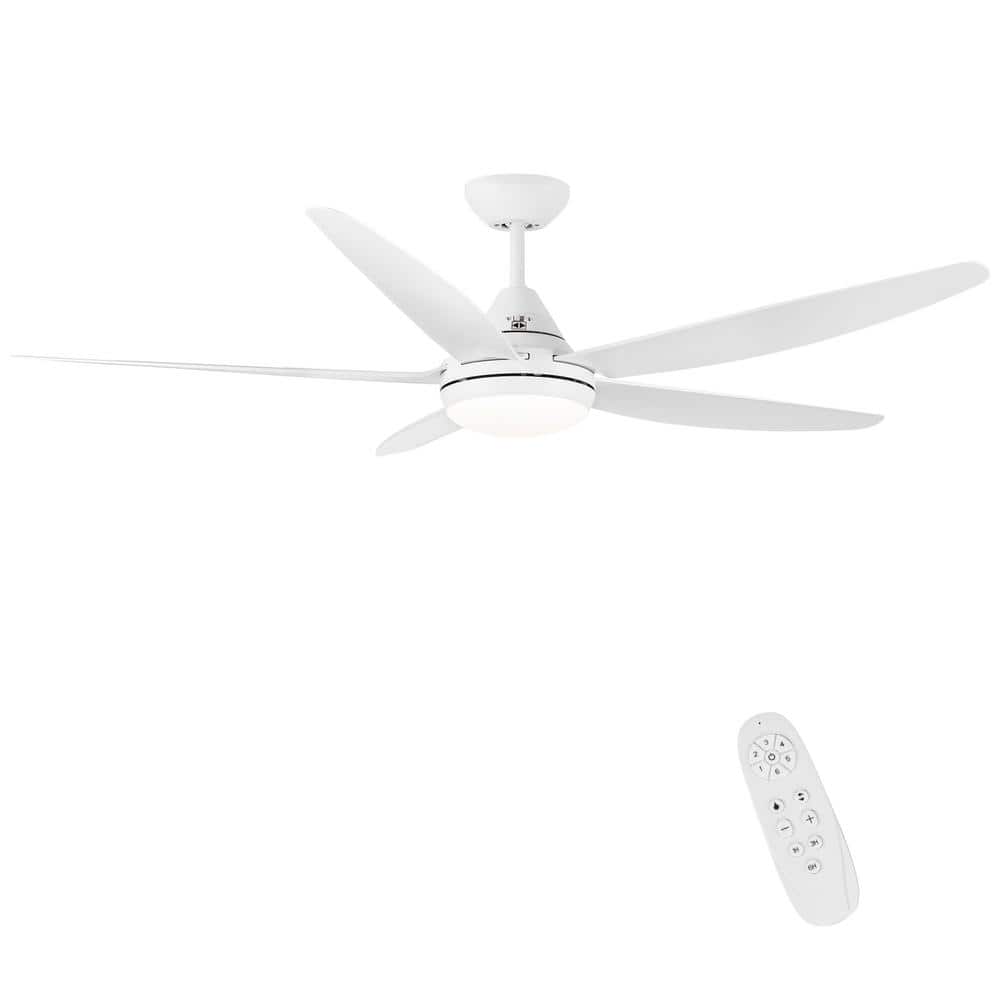 Etokfoks 56 in. Indoor Integrated LED 6Speed Ceiling Fan Lighting with