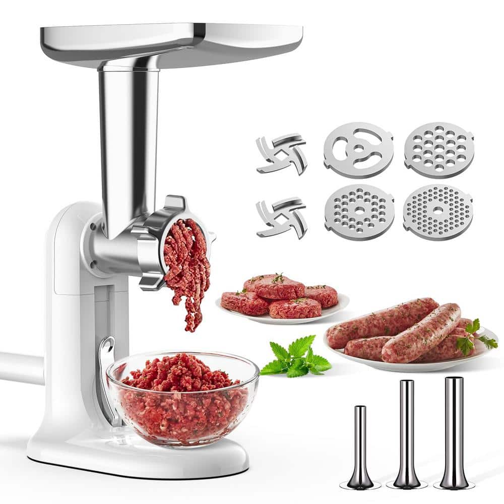 Meat Grinders for Home Use with 3 Types of Sausage Stuffer Tubes, 4 Grindin