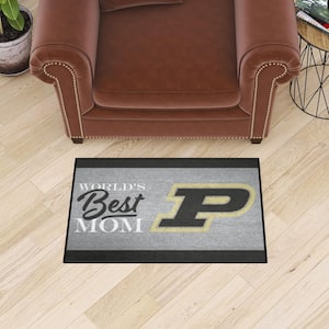 Purdue Boilermakers Black World's Best Mom 19 in. x 30 in. Starter Mat Accent Rug