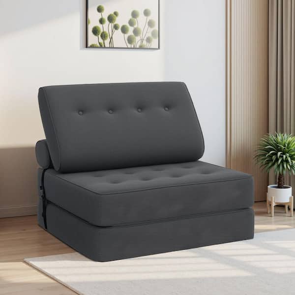 41.34 in. Folding Gray Corduroy Twin Size Folding Sofa Bed