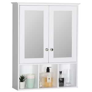 23.6 in. W x 30.4 in. H Rectangular Surface-Mount Bathroom Medicine Cabinet with Mirrors and Shelves in White