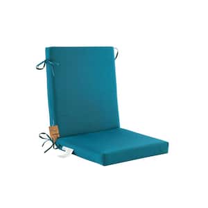 Outdoor Patio Dining High Back Chair Cushions with Removable Cover, Chair Seat Cushion, 42" L x 21" W x 3" H, Peacock