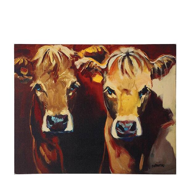 3R Studios 26 in. H x 32 in. W "Two Cows" Canvas Wall Art