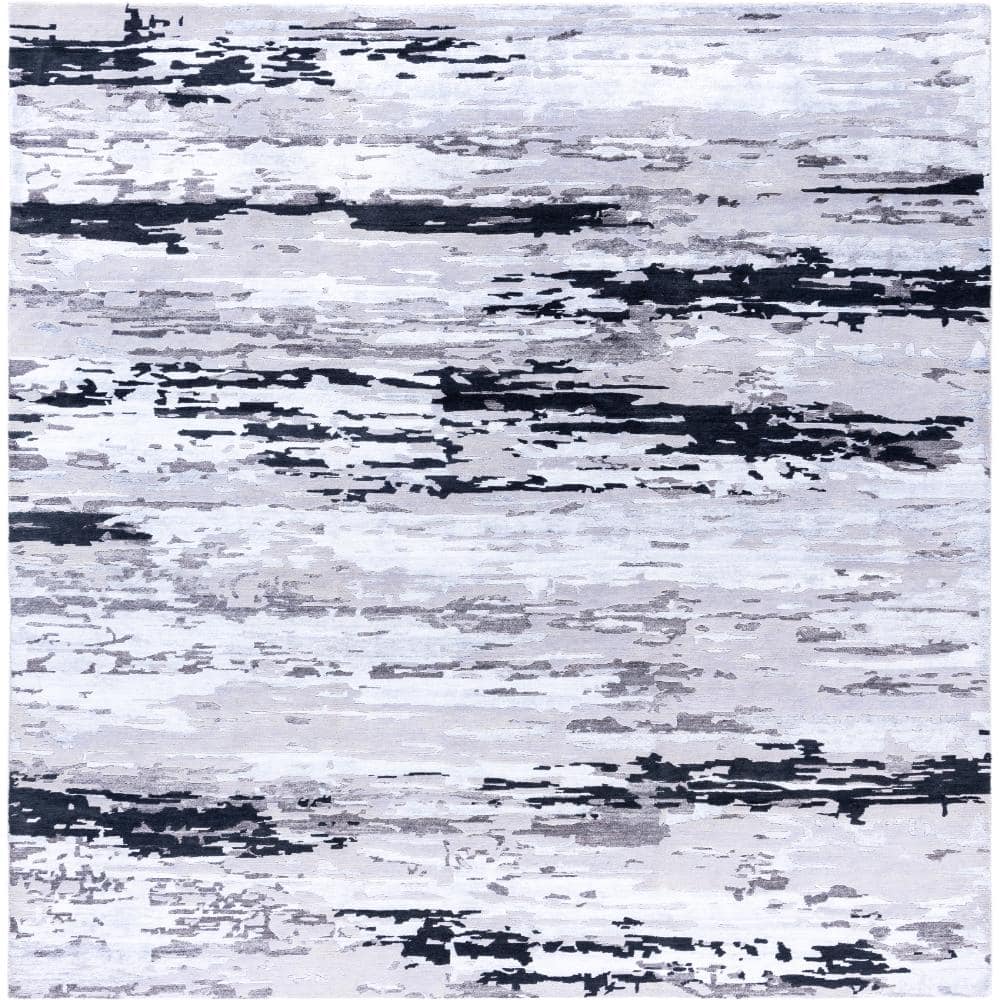Modern-Contemporary Gray 8 X 10 Hand-Knotted Wool Silk Indoor Area Rug price history on PriceWatchPro