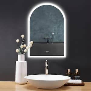 30 in. W x 39 in. H Arched Frameless LED Light Wall Anti-Fog Bathroom Vanity Mirror