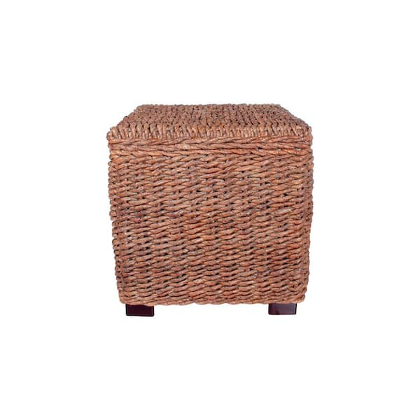 Crawford & Burke Caswell Brown Woven Banana Leaf Storage Trunk 17 in. L x 17 in. W x 18 in. H