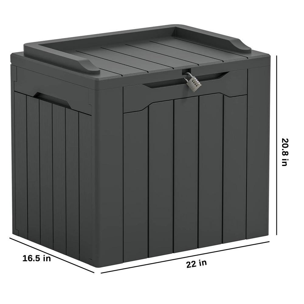 Dark Grey Lockable Resin Outdoor Deck Box