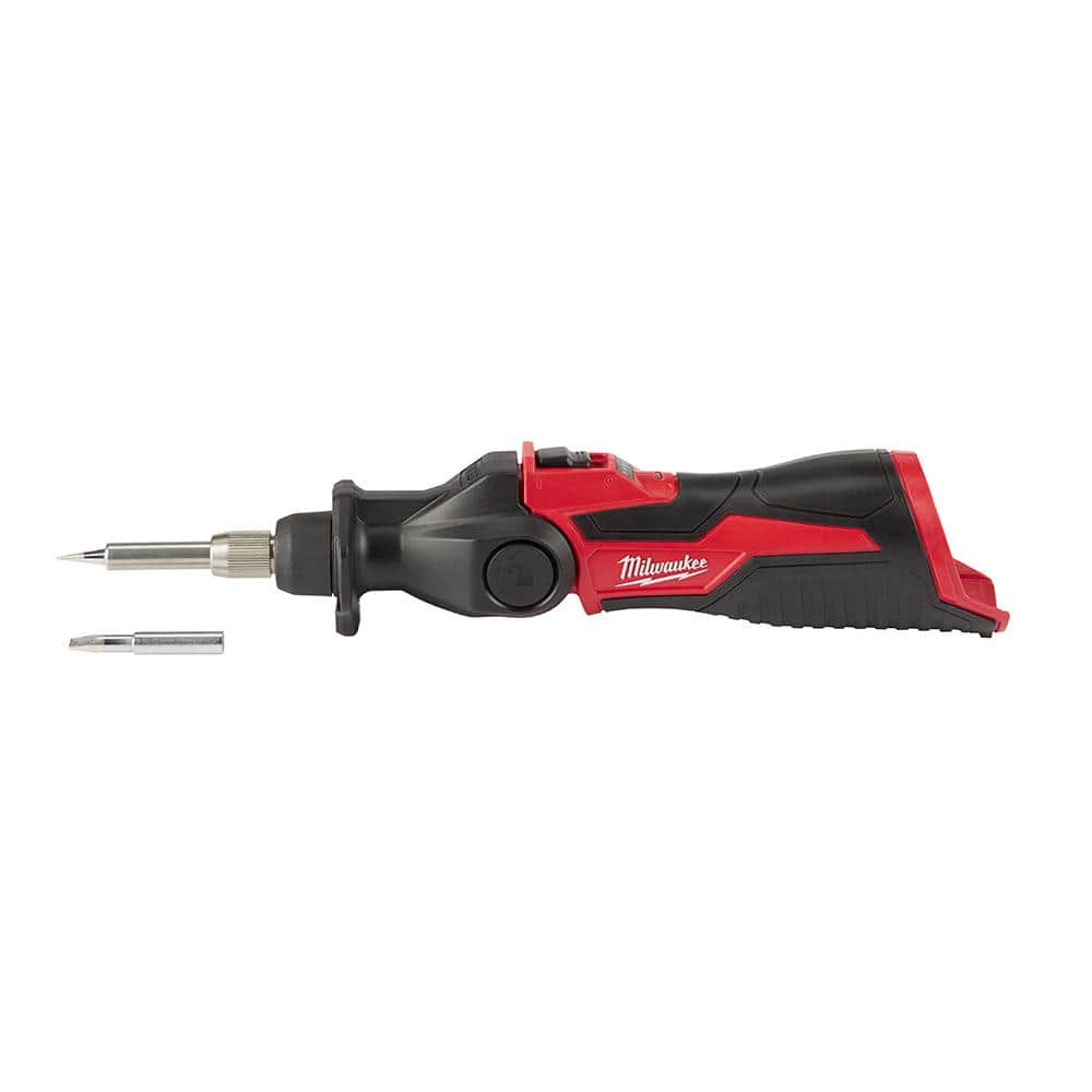 Milwaukee M12 12-Volt Lithium-Ion Cordless Soldering Iron with Soldering Iron Chisel Tip 2488-20-49-80-0401 - The Home Depot