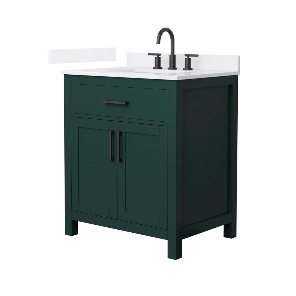 Wyndham Collection Beckett 30 in. Single Freestanding Green Bath Vanity ...