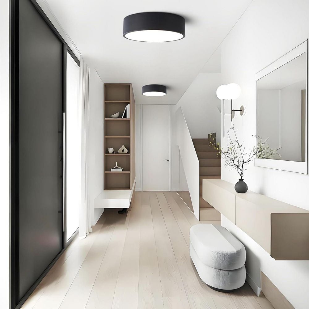 11.8 in. Matte Black Modern Flush Mount Ceiling Light with Acrylic Shade and Integrated LED, 5CCT 2700K-6000K price history on PriceWatchPro