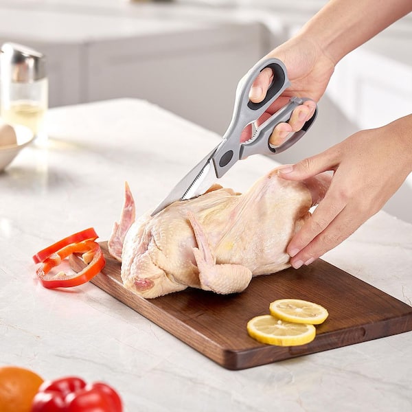 Culinary Scissors, 0.73 in., Stainless Steel, Kitchen, Shears, with Cushioned Grip Handle for Slicing Meat, Food, Fish