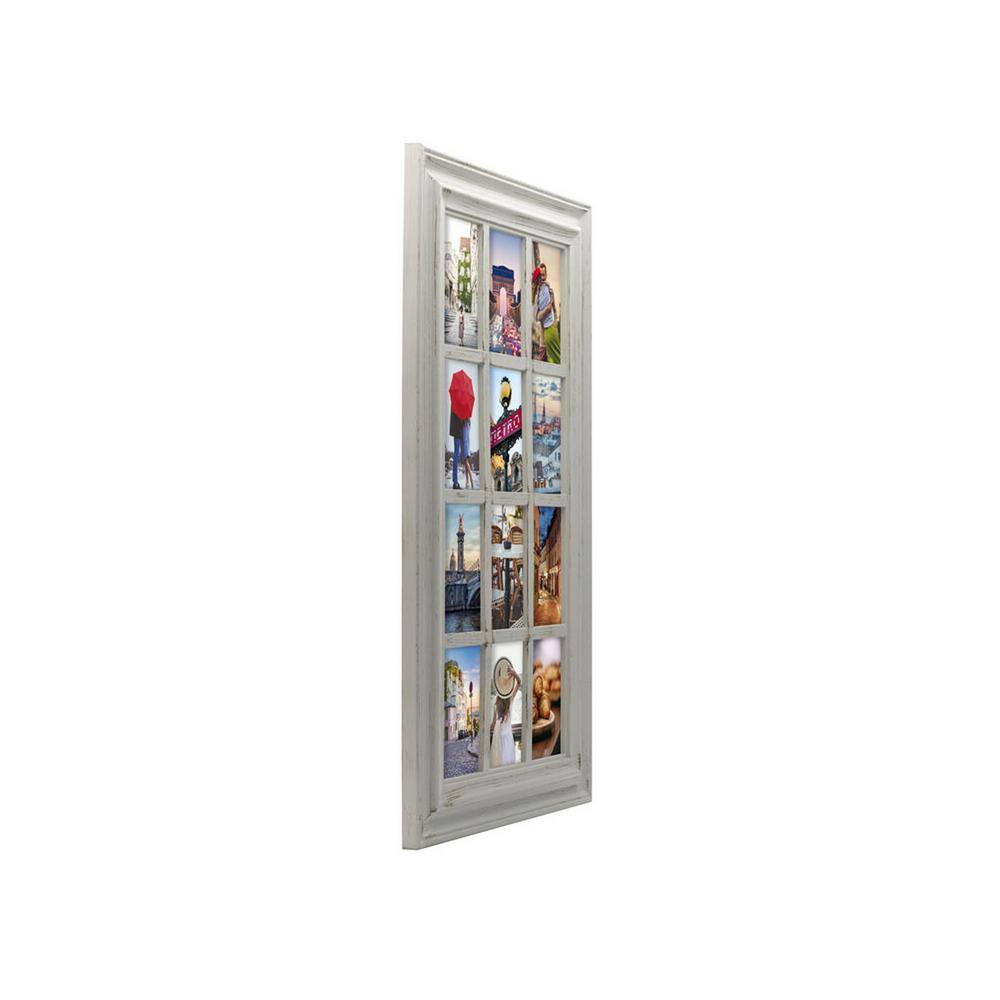 Distressed Gray Rectangular Collage Picture Frame, 12 Openings