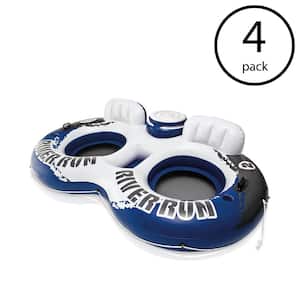 River Run II Inflatable 2 Person Pool Tube Float with Cooler (4-Pack)