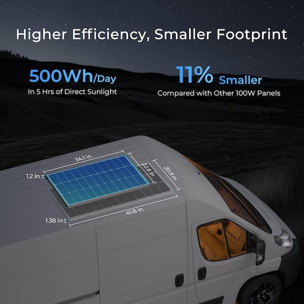 5-Pieces 100-Watt 12V Monocrystalline Solar Panel 500W Back-up Power PV Module RV/Boat/Caravan Battery Off-Grid System
