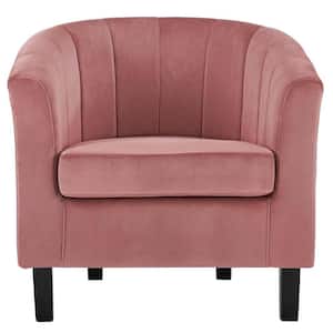 Prospect Dusty Rose Channel Tufted Upholstered Velvet Armchair