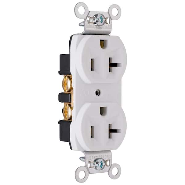 Legrand Pass and Seymour 20 Amp 125-Volt Commercial Grade Backwire Duplex  Outlet, White CRB5362WCC12 - The Home Depot
