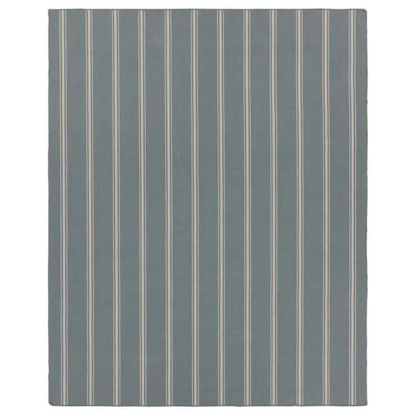 Jaipur Living Barclay Butera Memento Slate/Ivory 8 ft. x 10 ft. Striped Handmade Indoor/Outdoor Area Rug