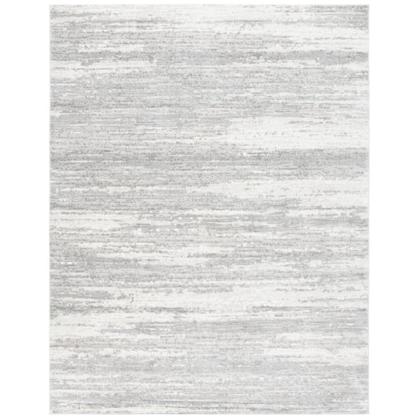 SAFAVIEH Skyler Light Gray/Ivory 8 ft. x 10 ft. Abstract Striped Area Rug