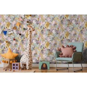 Animal Kingdom Pink Non-Pasted Wallpaper (Covers 56 sq. ft.)
