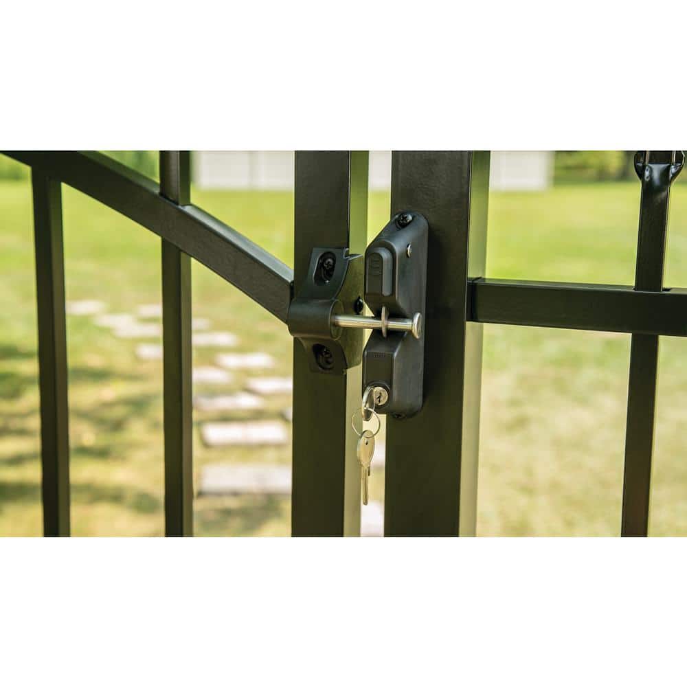Black Aluminum and Stainless Steel Locking Gravity Gate Latch