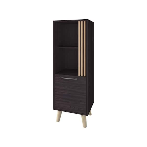 Siavonce Walnut 5-Shelf Office Cabinet