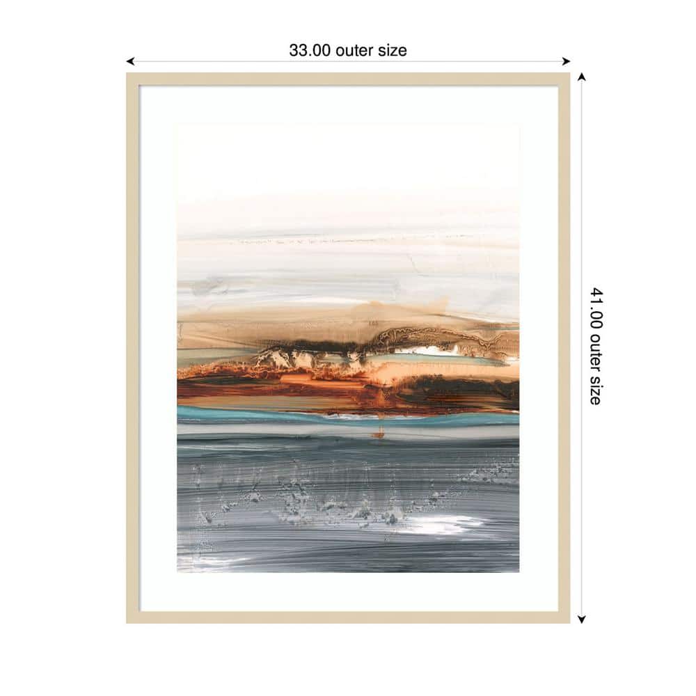 Sienna Dunes II 33"x41" Natural Framed Abstract Wall Art
