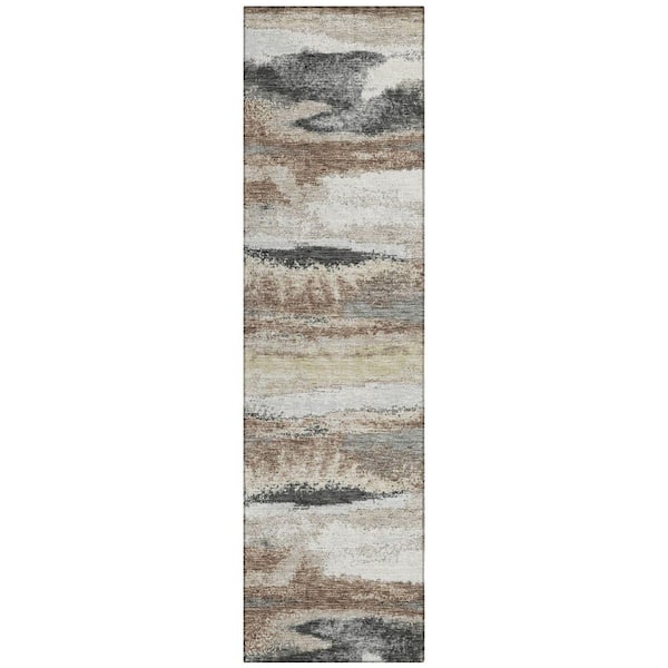 Addison Rugs Chantille Machine Washable Indoor/Outdoor Abstract ACN942 Taupe 2 ft. 3 in. x 7 ft. 6 in. Area Rug