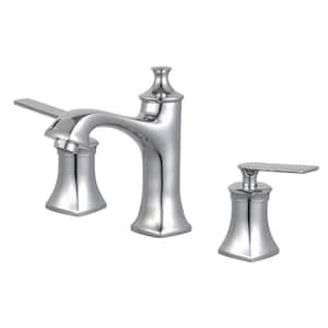 Aversa 8 in. Widespread Double Handle Bathroom Faucet with Drain Assembly in Polished Chome