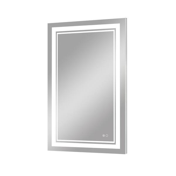KeonJinn 24 in. W x 36 in. H Rectangular Frameless AntiFog LED Wall
