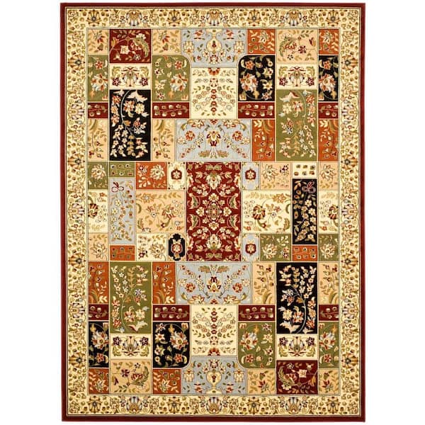SAFAVIEH Lyndhurst Multi/Ivory 5 ft. x 8 ft. Antique Floral Border Area Rug