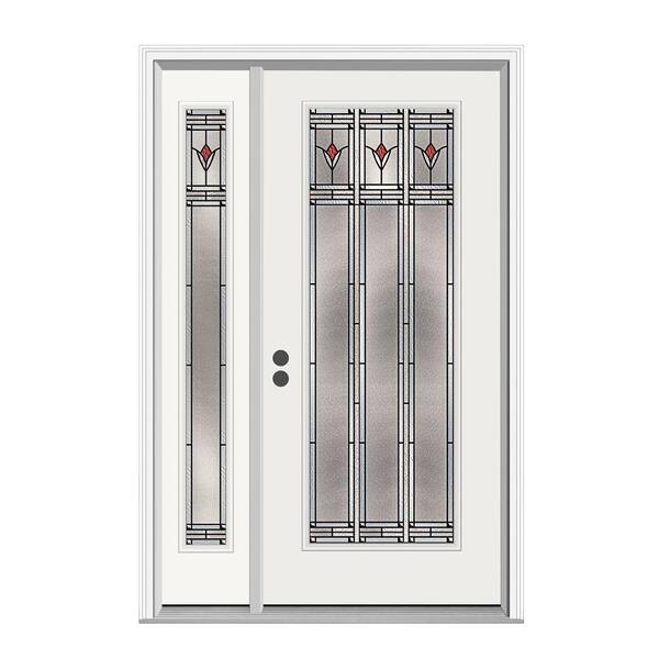 JELD-WEN Arum Full Lite Primed Steel Prehung Front Door with 14 in. Side Lites