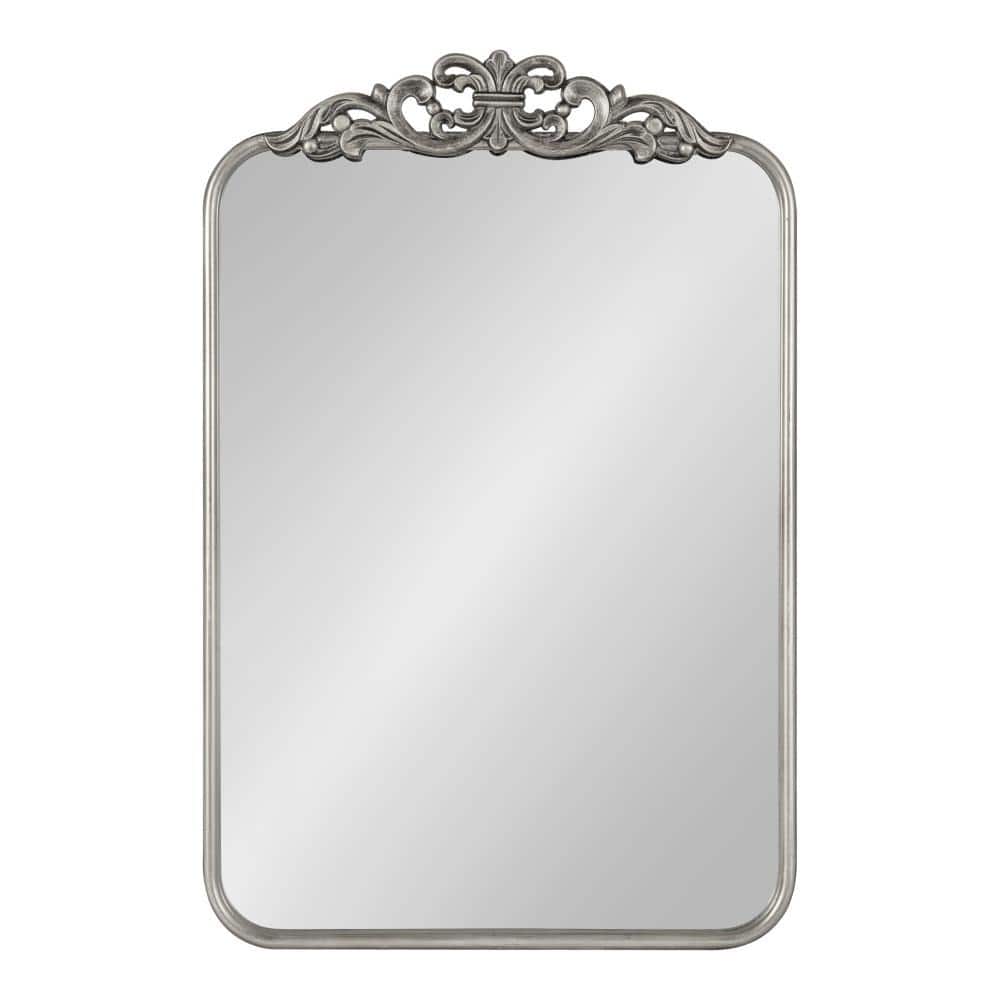 Laubry 30" x 20" Silver Ornate Rectangular Vanity Mirror